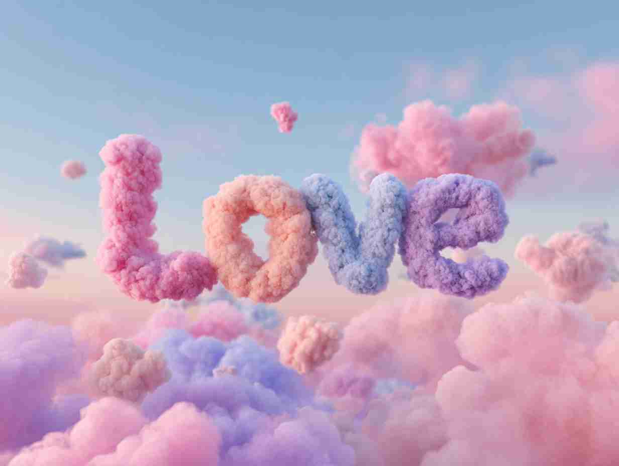Love written in dreamy clouds